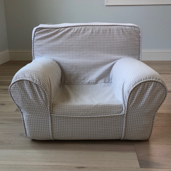 Pottery Barn Kids Other - Pottery Barn Kids Anywhere Chair in Neutral Gingham Plaid